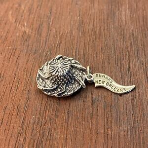 Vintage 925 Sterling Silver "Rumors New Orleans" Straw Hat Pendant Charm